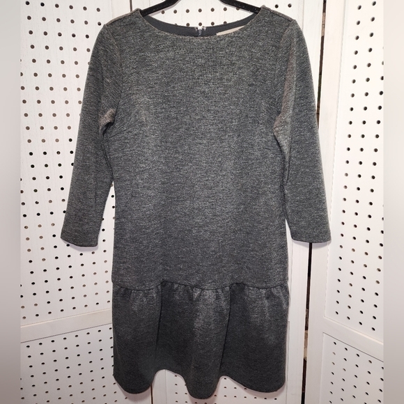 LOFT Dresses & Skirts - Loft Peplum Sweater Dress Small Petite Gray  NEW
